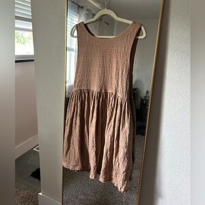 Free Peopke I’m Still Obsessed sleeveless tank mini dress tan | Medium